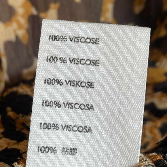 Free People Leo combo leopard print long sleeve sheer blouse size M NWOT - Picture 14 of 15